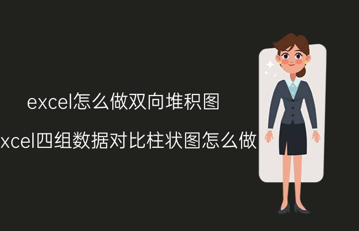 excel怎么做双向堆积图 excel四组数据对比柱状图怎么做？